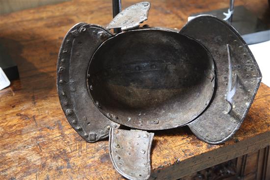 A Cromwellian helmet,